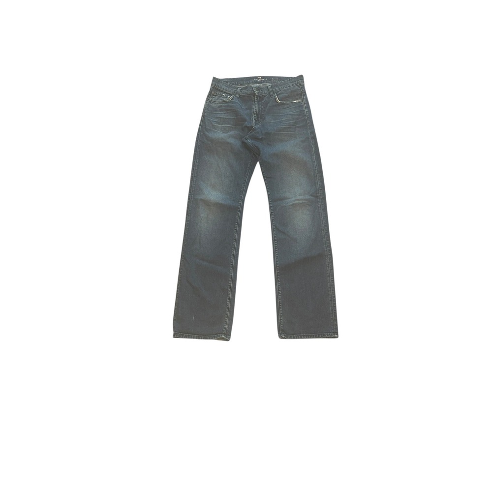 7 For All Mankind Austyn Jeans 30 USA Made Y2K Relaxed Straight Denim Dark Wash - Picture 2 of 6